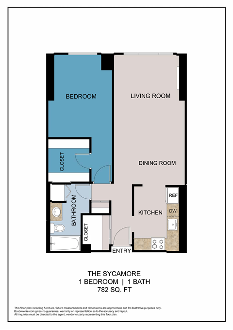 The Sycamore Floor Plan at ELEVATE Apartment Homes, Minneapolis, Minnesota